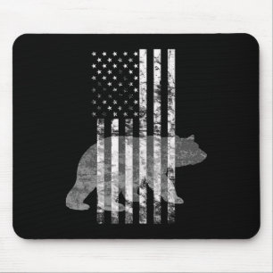 Patriotic Hunting Bear American Flag Hunters Mouse Mat