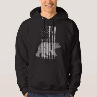 Patriotic Hunting Bear American flag t-shirt Hunte Hoodie