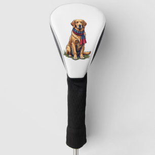 Patriotic Hunting Golden Retriever Vintage Tee 4 Golf Head Cover