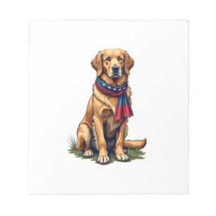 Patriotic Hunting Golden Retriever Vintage Tee 4 Notepad