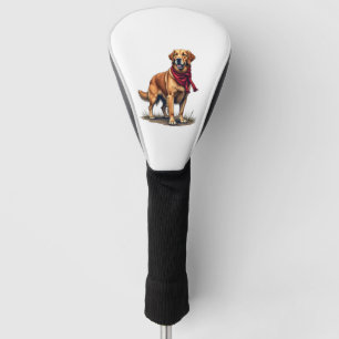 Patriotic Hunting Golden Retriever Vintage Tee Golf Head Cover