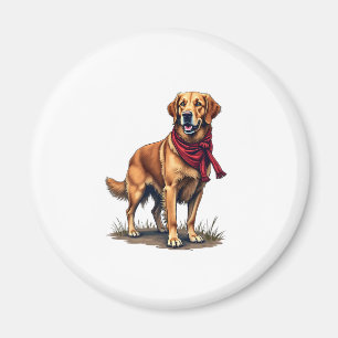 Patriotic Hunting Golden Retriever Vintage Tee Magnet