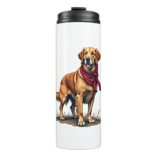 Patriotic Hunting Golden Retriever Vintage Tee Thermal Tumbler
