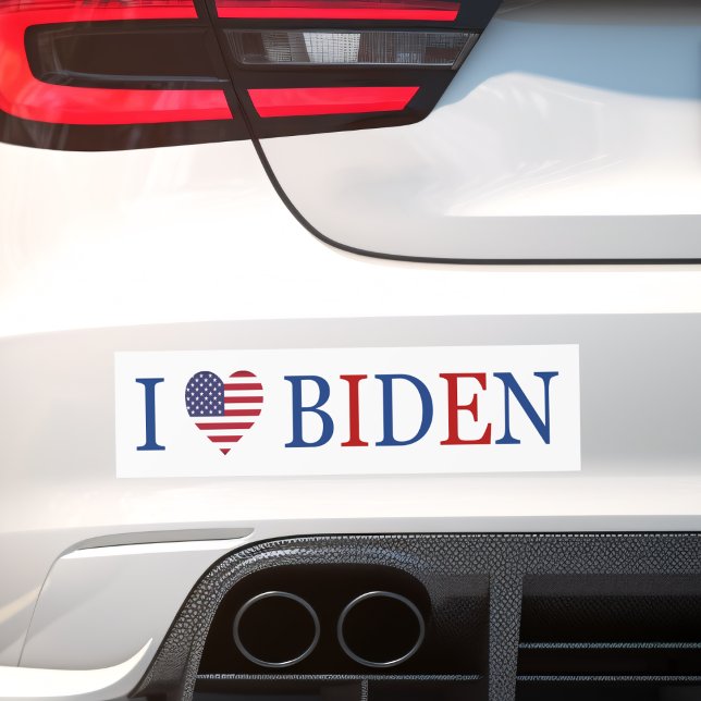 Patriotic I Heart Love Joe Biden Flag Bumper Sticker (Creator Uploaded)