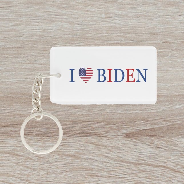 Patriotic I Heart Love Joe Biden Flag Key Ring (Creator Uploaded)