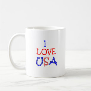 Patriotic I Love USA Coffee Mug