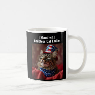 Patriotic I Stand with Childless Cat Ladies Cat Coffee Mug