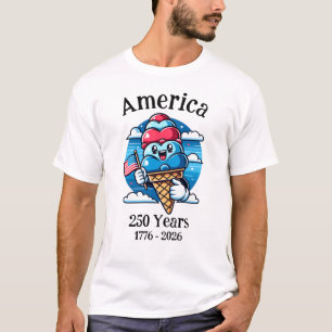 Patriotic Ice Cream 250 Years Adult T-Shirt