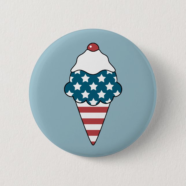 Patriotic Ice Cream 6 Cm Round Badge (Front)