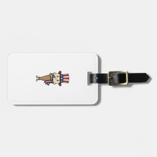 Patriotic Ice Cream Cone Vintage Engraving Design_ Luggage Tag