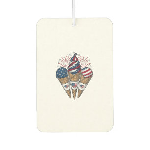 Patriotic Ice Cream Cones Vintage Fourth of July S Car Air Freshener
