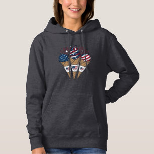 Patriotic Ice Cream Cones Vintage Fourth of July S Hoodie