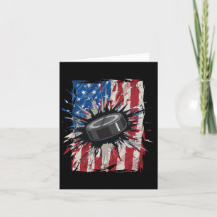 Patriotic Ice Hockey 4th Of July Men Usa American Card