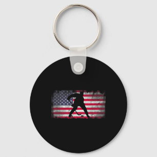 Patriotic Ice Hockey 4th Of July Men Usa American Key Ring