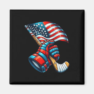 Patriotic Ice Hockey 4th Of July Usa Independence Magnet