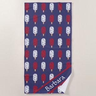 Patriotic Ice Pops Beach Towel