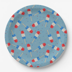 Patriotic Ice Pops Paper Plates