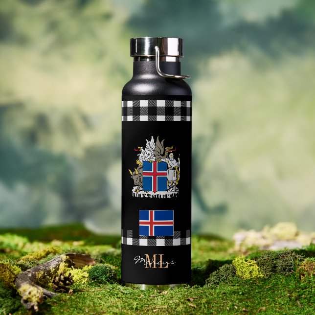 Patriotic Iceland Vacuum Insulated, Icelandic Flag Water Bottle (Outdoor)
