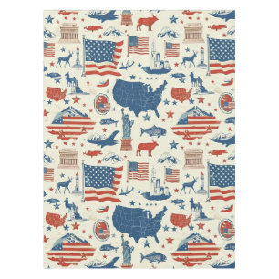 Patriotic Icons - Statue of Liberty, Flag (3) Tablecloth