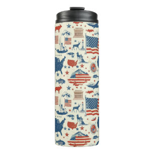 Patriotic Icons - Statue of Liberty, Flag (3) Thermal Tumbler