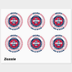 Patriotic Idaho Circle Design Sticker