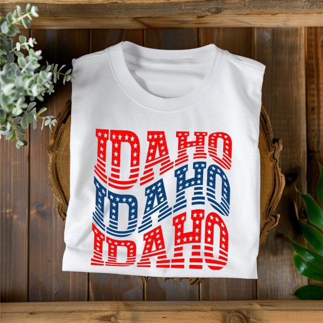 Patriotic Idaho Red and Blue Boho T-Shirt  (Creator Uploaded)