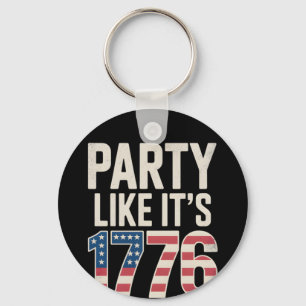 Patriotic Independence Day, Party Like It’s 1776 Key Ring
