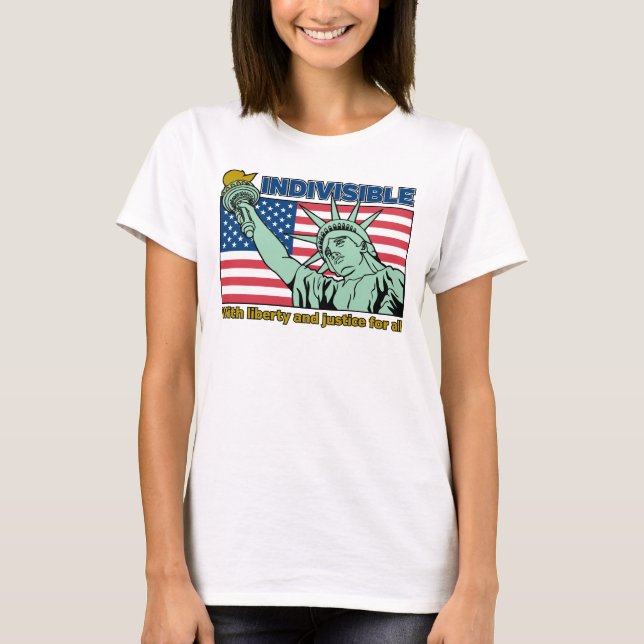 Patriotic-Indivisible-Liberty & Justice for All T-Shirt (Front)