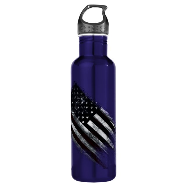 Patriotic Industrial American Flag 710 Ml Water Bottle (Front)
