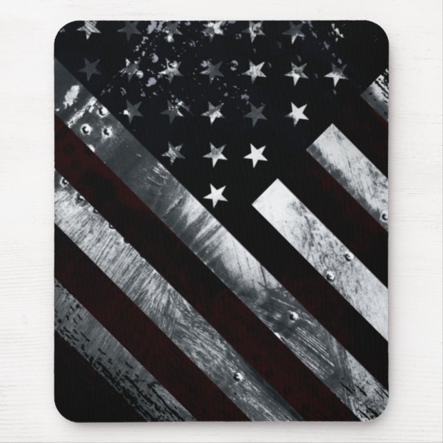 Patriotic Industrial American Flag Mouse Mat (Front)