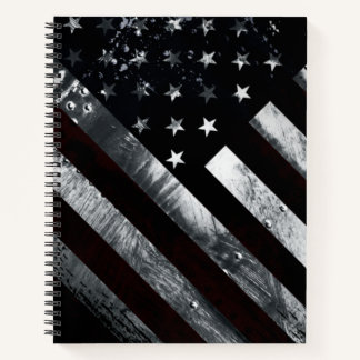 Patriotic Industrial American Flag Spiral Notebook