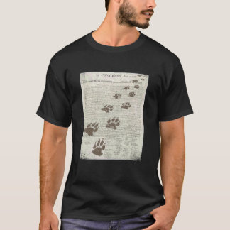 Patriotic Inky Cat Paws On The Declaration of Inde T-Shirt