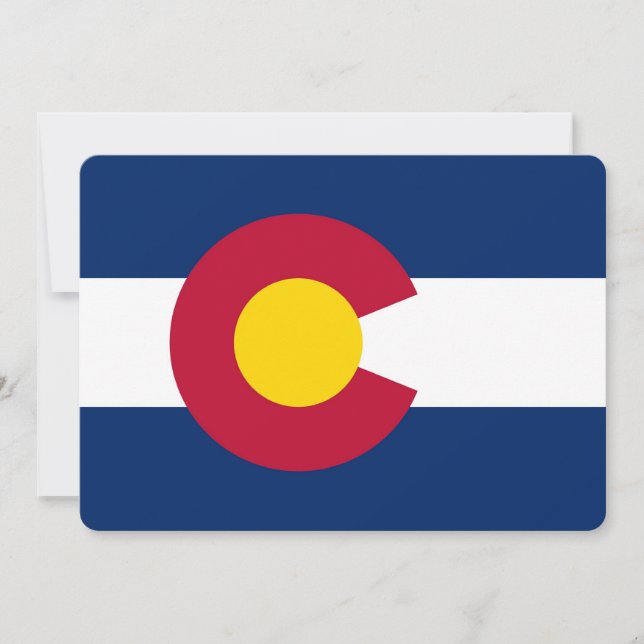 Patriotic invitations with Flag of Colorado (Front)