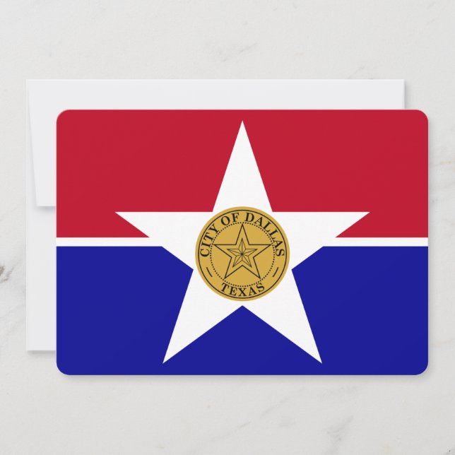 Patriotic  invitations with Flag of Dallas (Front)