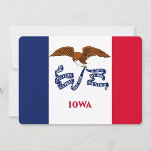 Patriotic invitations with Flag of Iowa