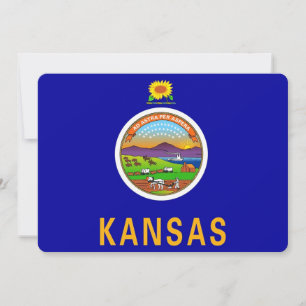 Patriotic invitations with Flag of Kansas