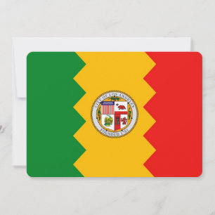 Patriotic invitations with Flag of Los Angeles