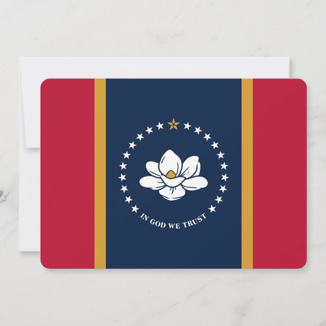 Patriotic  invitations with Flag of Mississippi (Front)
