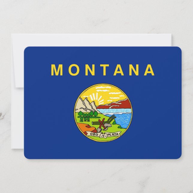 Patriotic invitations with Flag of Montana (Front)