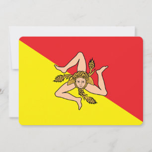 Patriotic invitations with Flag of Sicily, Italy