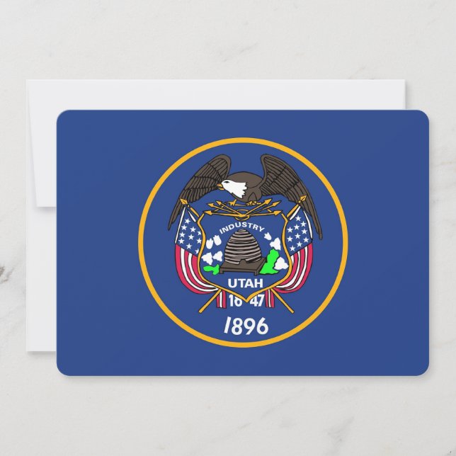 Patriotic invitations with Utah Flag (Front)