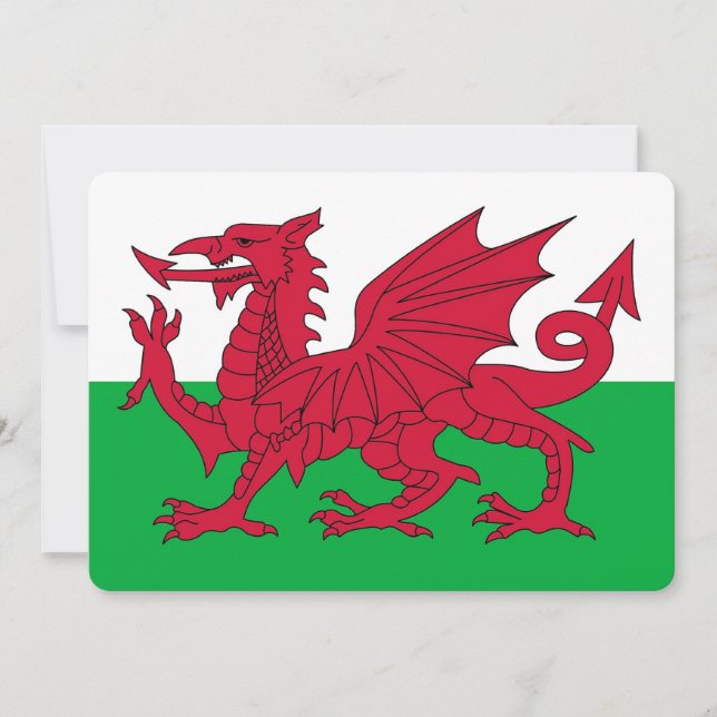 Patriotic invitations with Wales Flag (Front)