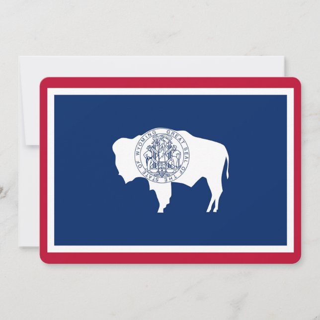 Patriotic invitations with Wyoming Flag (Front)