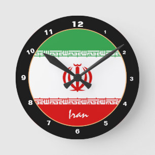 Patriotic Iranian Flag, Iran trendy Home / design Round Clock