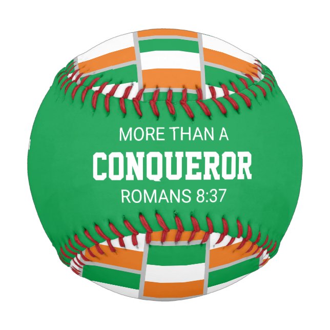 Patriotic IRELAND Custom Scripture FLAG Baseball (Front)