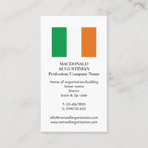 Patriotic   IRELAND FLAG   Photo Business Card