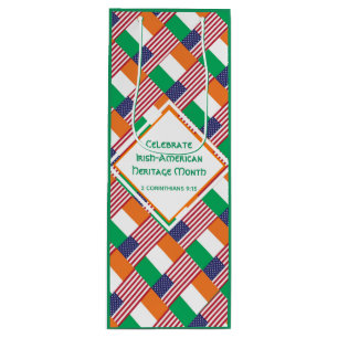 Patriotic Irish American Flags Wine Gift Bag