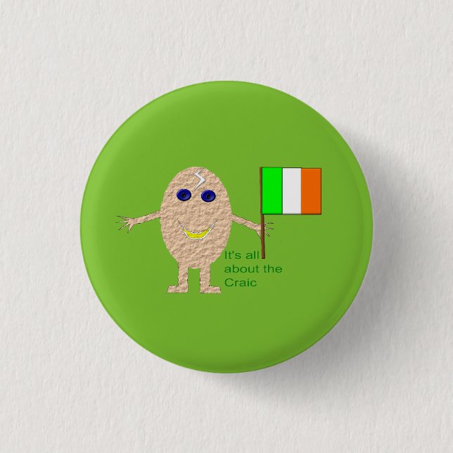 Patriotic Irish Egg Button (Front)