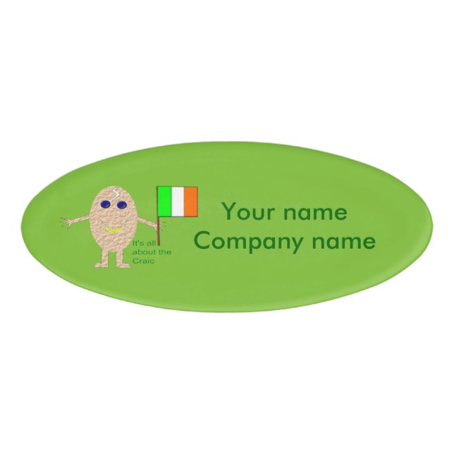 Patriotic Irish Egg Custom Name Tag (Front)