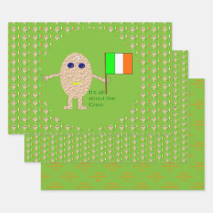 Patriotic Irish Egg Custom Wrapping Paper Sheet